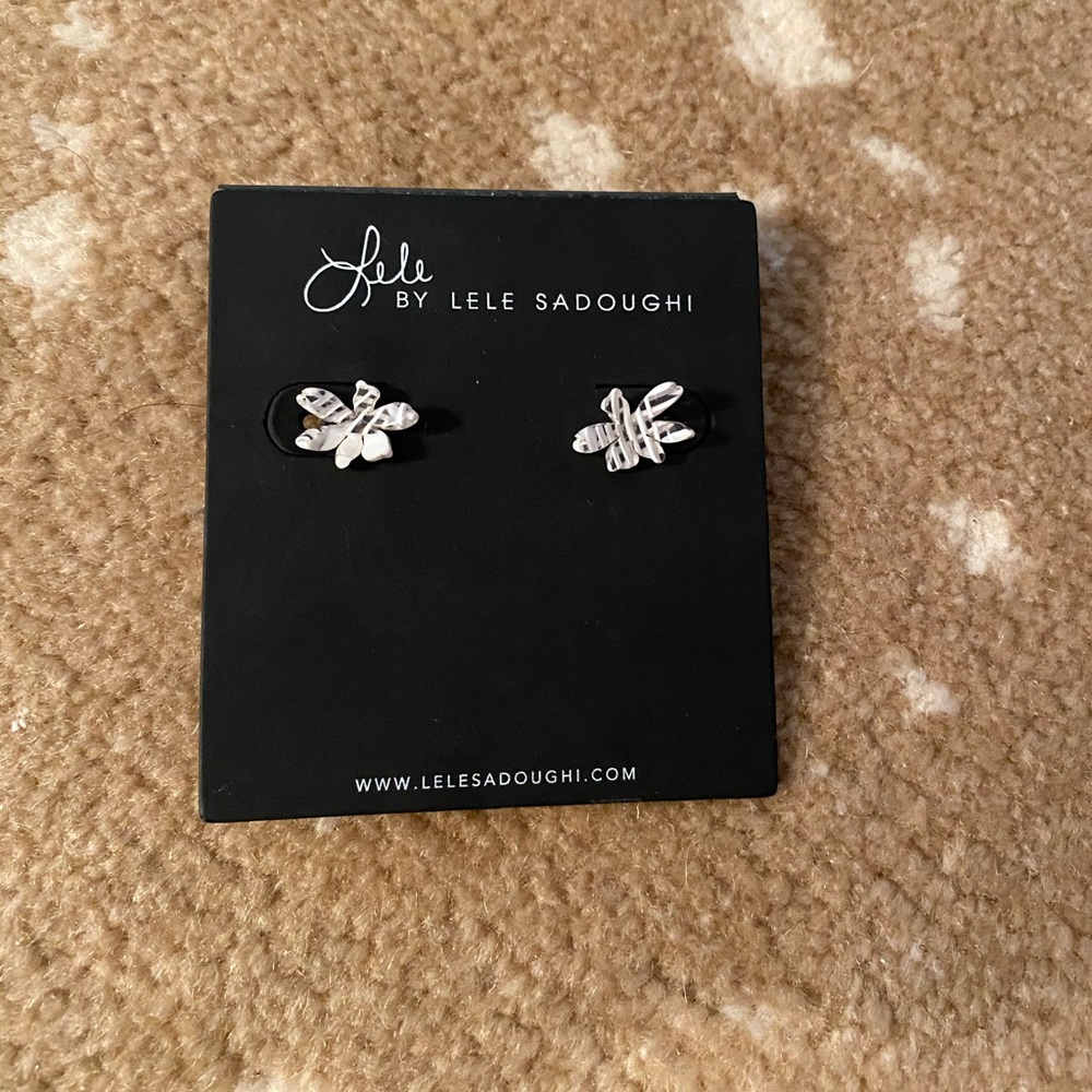 Lele Sadoughi White Flower Studs